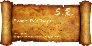Svarz Róbert névjegykártya